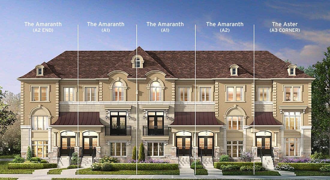 Thornhill Trails Homes Amaranth A floor plan luxury townhome in Thornhill