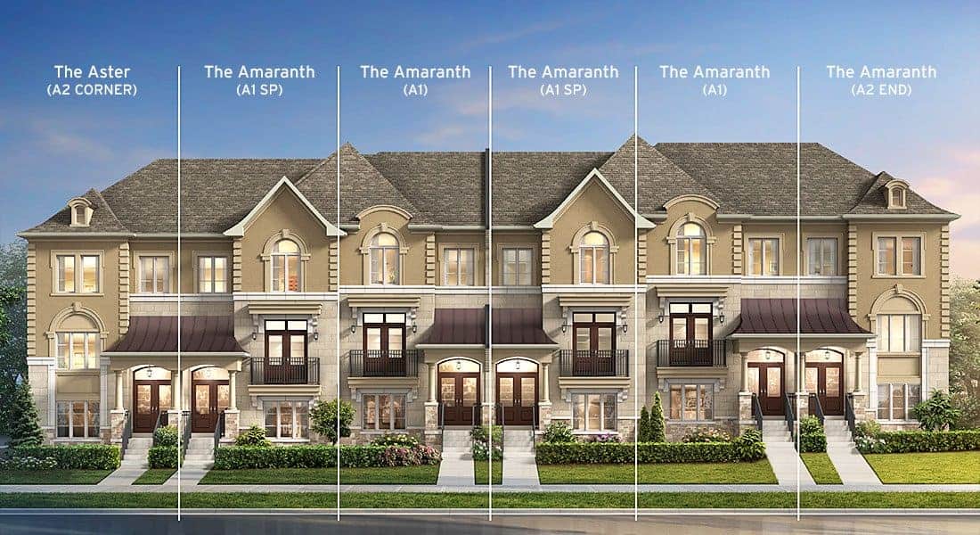 Thornhill Trails Homes Amaranth B floor plan luxury townhome in Thornhill
